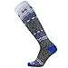 Pure Athlete Ski Socks Women Wool Warm – Skiing Sock Men, Warmest Snowboard Cold Weather Pack (1 Pair - Grey/Blue, Medium)