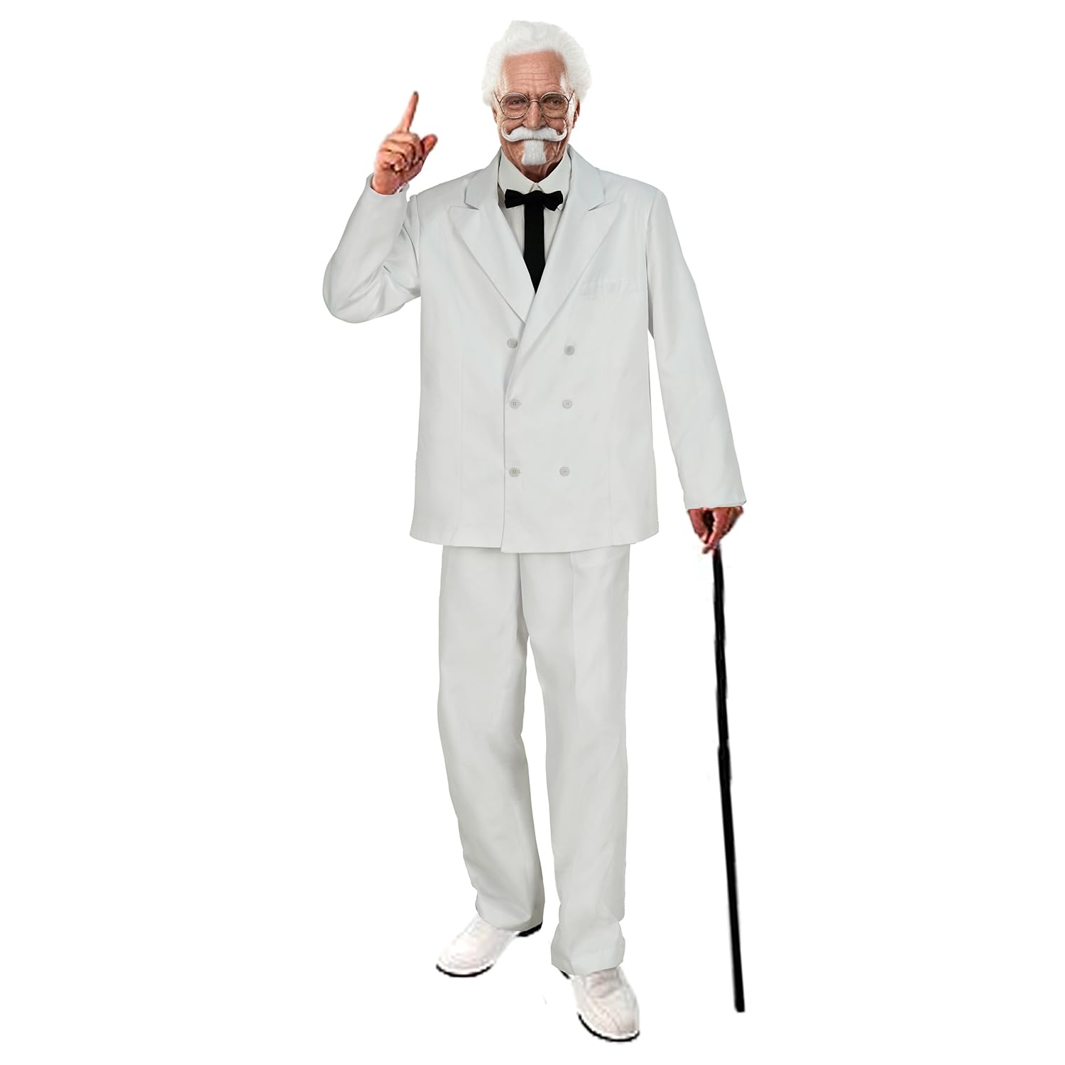 Photo 1 of Todeeral Mens Colonel White Suit Fried Chicken Food Fancy Costume Outfit(Z2790,L)