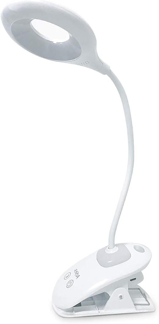 lampara led con pinza luz lectura recargable de 16 led con 3 niveles de luminosidad interruptor tactil para escritorio mesa cama cabecera piano
