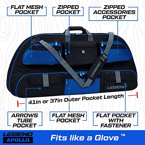 thumbnail image 2 of Legend Apollo Travel Compound Bow Case - Soft Case With 40" Or 44" Interior, Arrow Tube Holder, Multiple Pockets (Choose Your Color) 2 of 12