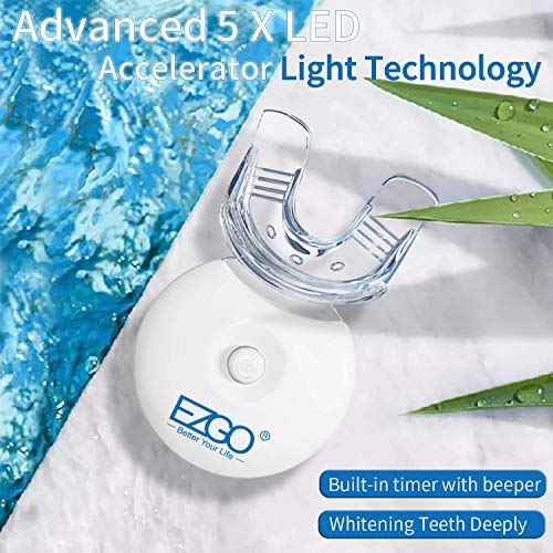 EZGO Teeth Whitening Kit with LED Light, 10 Minute Fast Result Teeth
