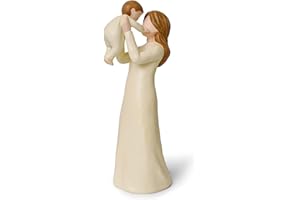 New Mom Gifts - 7” Mother and Child Figurine, Hand-Painted Resin Statue for First Time Mothers, Baby Shower Adoption Birthday