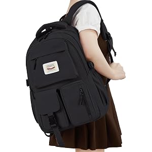 FIORETTO Backpack for School, Teen Girls & Women, School Bag Bookbag with Multi Pockets