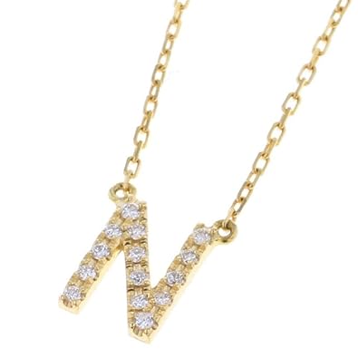 Amazon アーカー Ahkah イニシャル N 0 05ct ネックレス K18
