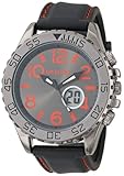 UNLISTED WATCHES Men's UL1281 City Streets Grey Dial Black Strap and Case Red Details Watch
