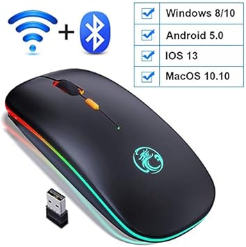 WYL Wireless Mouse, Bluetooth RGB 