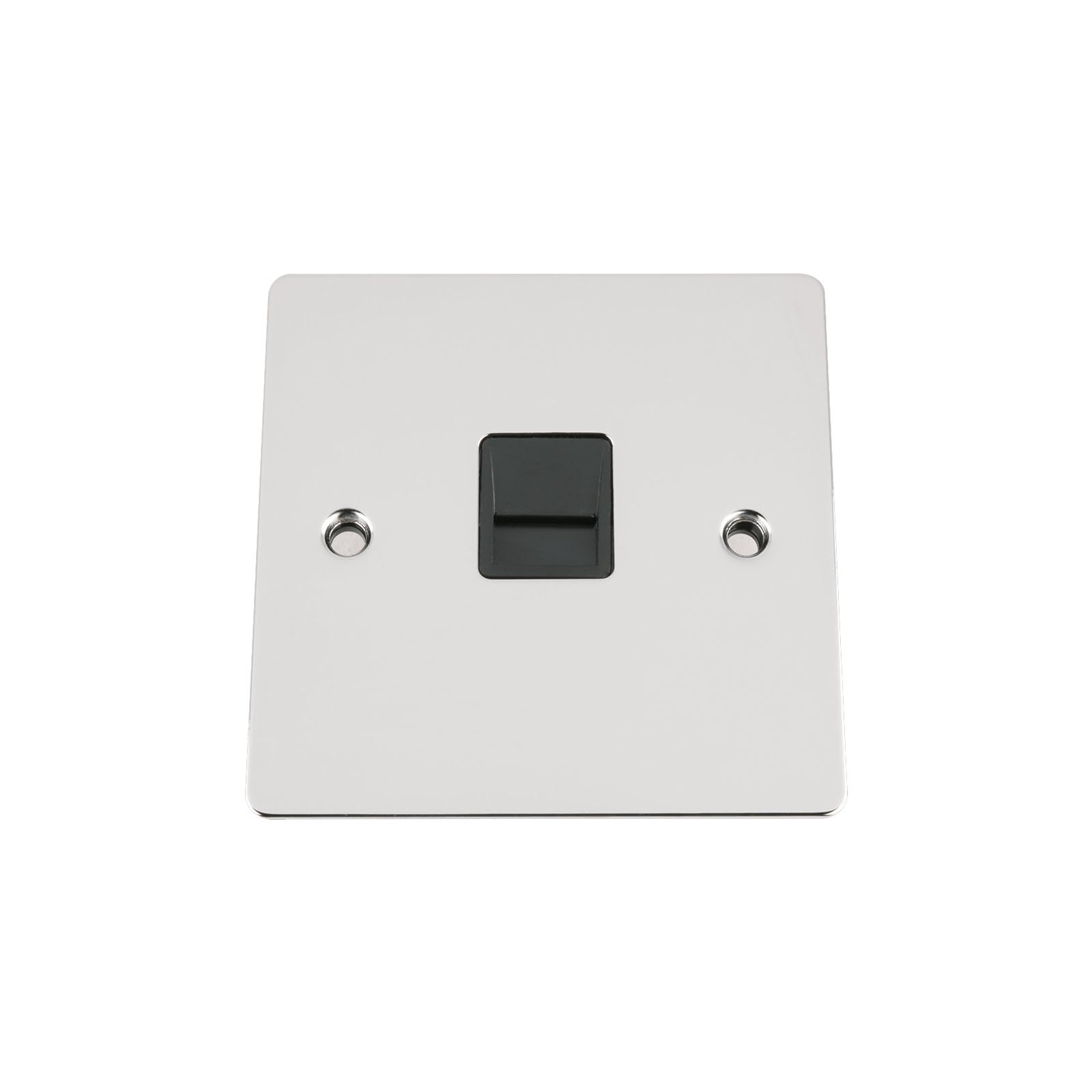 Master Telephone BT Plug Socket - Polished Chrome - Flat - Black Insert