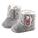 LIVEBOX Baby Cotton Knit Premium Soft Sole Anti-Slip Mid Calf Warm Winter Infant Prewalker Toddler Boots (S: 0~6 months)