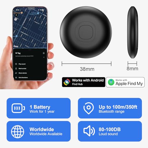 GPS Tracker for Cars, 2 Pack Air Tracker Android and iOS, Magnetic GPS for Cars, IP68 Waterproof Car Locator Global Coverage Real Time Tracking Vehicle/Motorcycle, Without SIM without Subscription