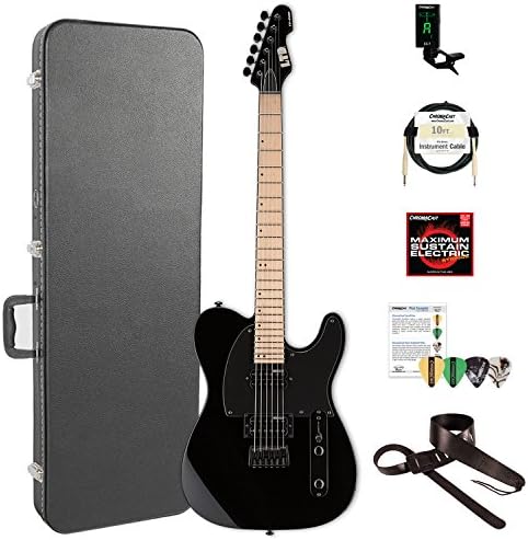 ESP LTE200MBLK-KIT-2 TE Series TE-200 MAPLE Electric Guitar, Black