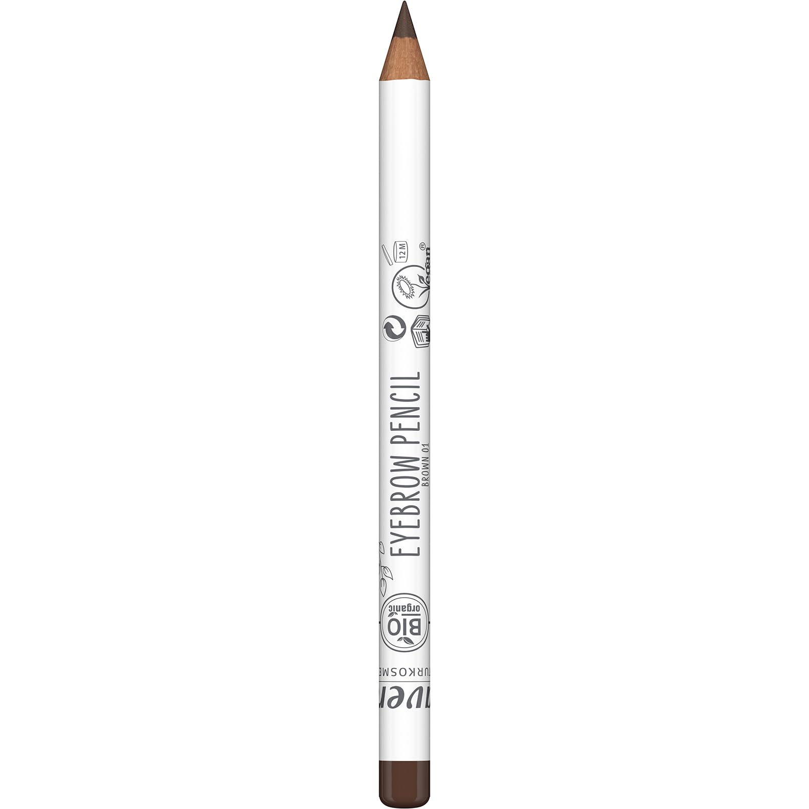 lavera Eyebrow Pencil -Brown 01 - natural cosmetics - For defined eyebrows - Free from silicones - free from mineral oil - Vegan - Organic jojoba oil & Organic shea butter - 1,14g