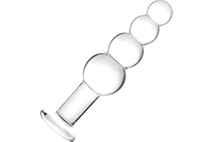 Glass Anal Beads Butt Plugs, Crystal Dildo Butt Plug Personal Massage with Graduated Beads G-Spot Stimulation Anal Trainer To