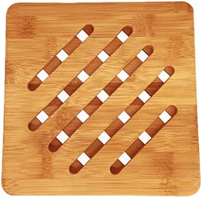 LIMNUO Bamboo Trivet, Bambri Kitchen Bamboo Hot Pads Trivet, Square(Pack of 2)