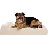 Barker Beds Large Orthopedic Dog Bed - 7" Pillow Top with Headrest - 50-70 lbs - Memory Foam for Joint Pain &amp; Arthritis - Washable - 48"x30"x7" - Driftwood Linen