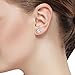 Gem Stone King 14K White Gold White Topaz Stud Earrings For Women (1.20 Cttw, Gemstone Birthstone, Round Cut 5MM)