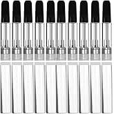 10 PCS 1ml Glass Test Tubes with Plastic Cap, 510 Thread Clear Vials | Container for Lids, Transparent, For Jewelry Beads Powder Spice Liquid Storage