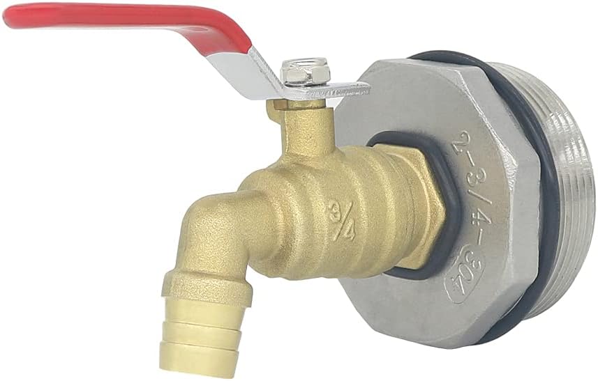 Bandelt 2" Water Drum Faucet Spigot 3/4" Brass 55 Gallon Barrel EPDM Gasket