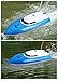SZJJX RC Boat Remote Control Racing Boat High Speed Electric 4 Channels for Pools, Lakes and Outdoor Adventure JX802 Blue (Blue)