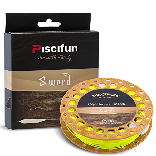 Piscifun Sword Weight Forward Floating Fly Fishing Line with Welded Loop WF3wt 90FT Fluorescent Yellow