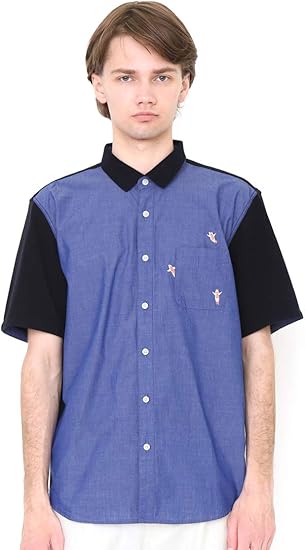 Amazon グラニフ Graniph ピケ コンビ シャツ クリオネ ネイビー メンズ レディース G102 G109 シャツ 通販