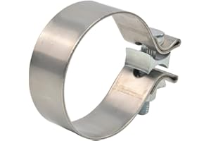 Elifecenter Universal ID 3.5 inch Exhaust Clamp, Stainless Steel 3-1/2 inch Narrow Band Lap Joint Butt Clamp