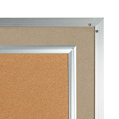 Cork Board Bulletin Board - 4THOUGHT 36 X 24 Inches Hanging Cork Notice Pin Board, Decorative Wall-Mounted Memo Board Bulletin Board with Elegant Aluminium Art Frame, 10 Push Pins Included