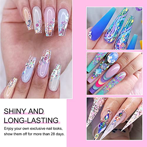 Saviland Glitter Gel Nail Polish Set 6 Colors Big Glitter Gel Polish