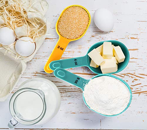 9 Piece Measuring Cups and Spoons Set, Stackable Kitchen Measurement Tools, Dry, Wet and Liquid Use, Baking and Cooking Support