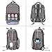 Diaper Bag Backpack, JESWO Multifunctional Waterproof Large Capacity Baby Bag for Mom and Dad, Stylish Convertible Travel Backpack Light with Insulated Pockets-Grey