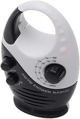 Jiakalamo Shower Radio AM FM Portable Waterproof Hanging Speaker Black White view 6