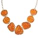 Jane Stone Orange Drusy Necklace Statement Necklace Bib Necklace Chunky Necklace(Fn0833-Orange)