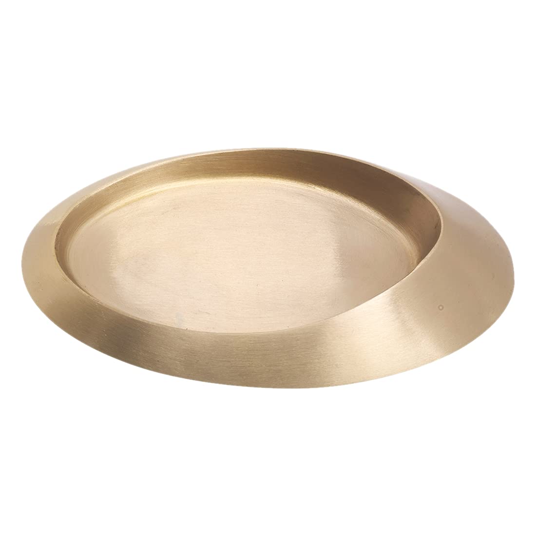 NKlaus candle plate oval 13x9cm inside brass gold matt coaster tray table decoration 10519