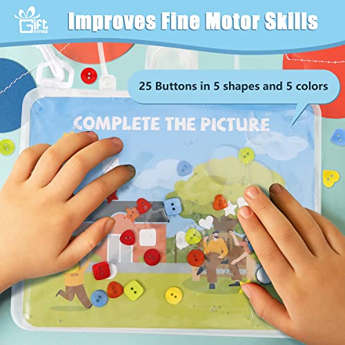 GiftAmaz Sensory Pad for Kids, Colors and Shapes Sorter Toys, Fine