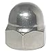 3/8-16 Acorn Cap Nuts, Stainless Steel 18-8, Standard Height, Plain Finish, Quantity 25