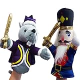 Christmas Nutcracker Ballet Nutcracker and Mouse King Plush Doll Hand Puppet Set