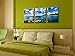 Natural art – Bule Shore Seascapes Wooden Framed Canvas Painting Modern Wall Decoration Ready to Hang 3 Panels