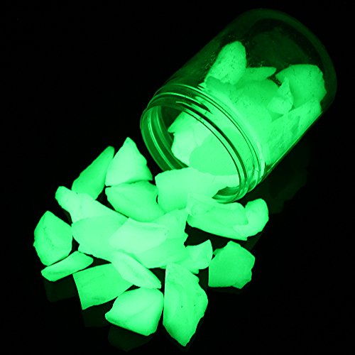 Glow in the Dark Glow Stones, Fish Tank Aquarium Gravel Rocks, Decorative Glow Stones,Glowing Pebbles Luminous Gravel Rock for Home Garden Walkway Decoration (15-22mm, Yellow Green,280g/9.87oz)
