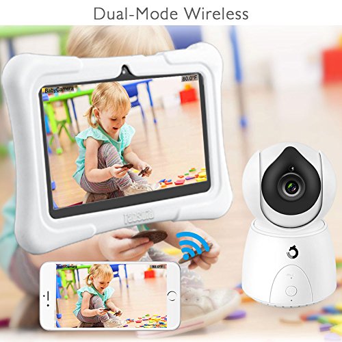 Dragon-Touch-FUTURE-1-720P-Baby-Monitor-with-7-Inch-IPS-LCD-Touch-Screen-Tablet-Digital-Camera-Temperature-Monitoring-Remote-Camera-Pan-Tilt-Zoom-Lullaby-Night-Vision-Two-Way-Audio-and-Recording