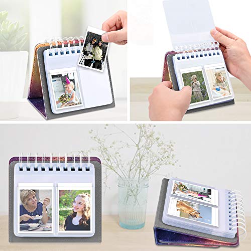 Fintie Calendar Photo Album for Fujifilm Instax - 64 Pockets Vegan Leather Photo Album for Fujifilm Mini 9 Mini 8+ Mini 90, HP Sprocket, Kodak Mini, Polaroid Camera 3-Inch Film (Galaxy)