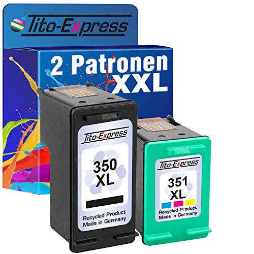 Tito-Express PlatinumSerie Set 2 Druckerpatronen für HP 350 XL & HP 351 XL Photosmart C4475 C4480 C4485 C4486 C4500 C4524 C4540