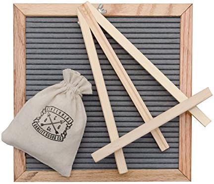 Centennial Quality Goods Changeable Felt Letter Board (10” x 10”) Natural Wooden Oak Frame | 340 White Letters, Numbers, Symbols, Emojis | Sawtooth Hanger and Desktop Stand | Incl. Canvas Travel Bag