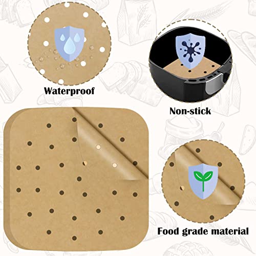 300pcs 8.5 Inch Air Fryer Parchment Paper Liners Square Air Fryer