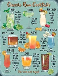 Klassische Cocktail Rezepte Qidushop Blechschild Bar