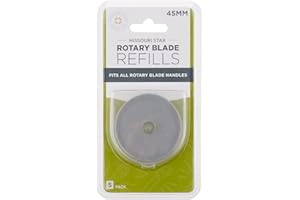 MISSOURI STAR QUILT CO. Missouri Star Universal Rotary Cutter Blades 45mm, 5 Pack | Super Sharp Replacement Blades, Fits All Rotary Cutter Handles | Fabric Trimmer Refill for Quilting and Sewing Projects