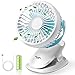 PUAIDA Clip on Stroller Fan, Battery Operated Portable USB Rechargeable Desk Fan with 2500mAh Battery, 3 Speeds and 360 Degree Rotation for Baby Stroller, Camping, Outdoors, Home Office