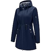FARVALUE Womens Fleece Lined Softshell Jacket Hooded Waterproof Windproof Lightweight Insulated Winbreaker Hiking