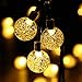 lederTEK Solar Outdoor String Lights 20ft 30 LED Warm White Crystal Ball Solar Powered Globe Fairy Lights for Garden Fence Path Landscape Decoration (30 LED Warm White)