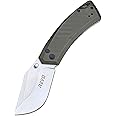 REVO Canyon Pocket Knife, 3" Engineered Steel Blade Button Lock Knife, Stainless steel handles with FRN scales, Versatile EDC for Hunting, Camping, Fishing (Green)