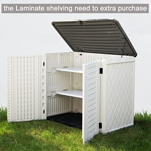 Horizontal Outdoor Garden Storage Shed for Backyards and Patios,Waterproof Storage Box,26 Cubic