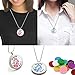 Lademayh Essential Oil Diffuser Necklace Aromatherapy Pendant Globe Pattern Jewelry, 30mm Stainless Steel Locket Perfume Necklace with 24